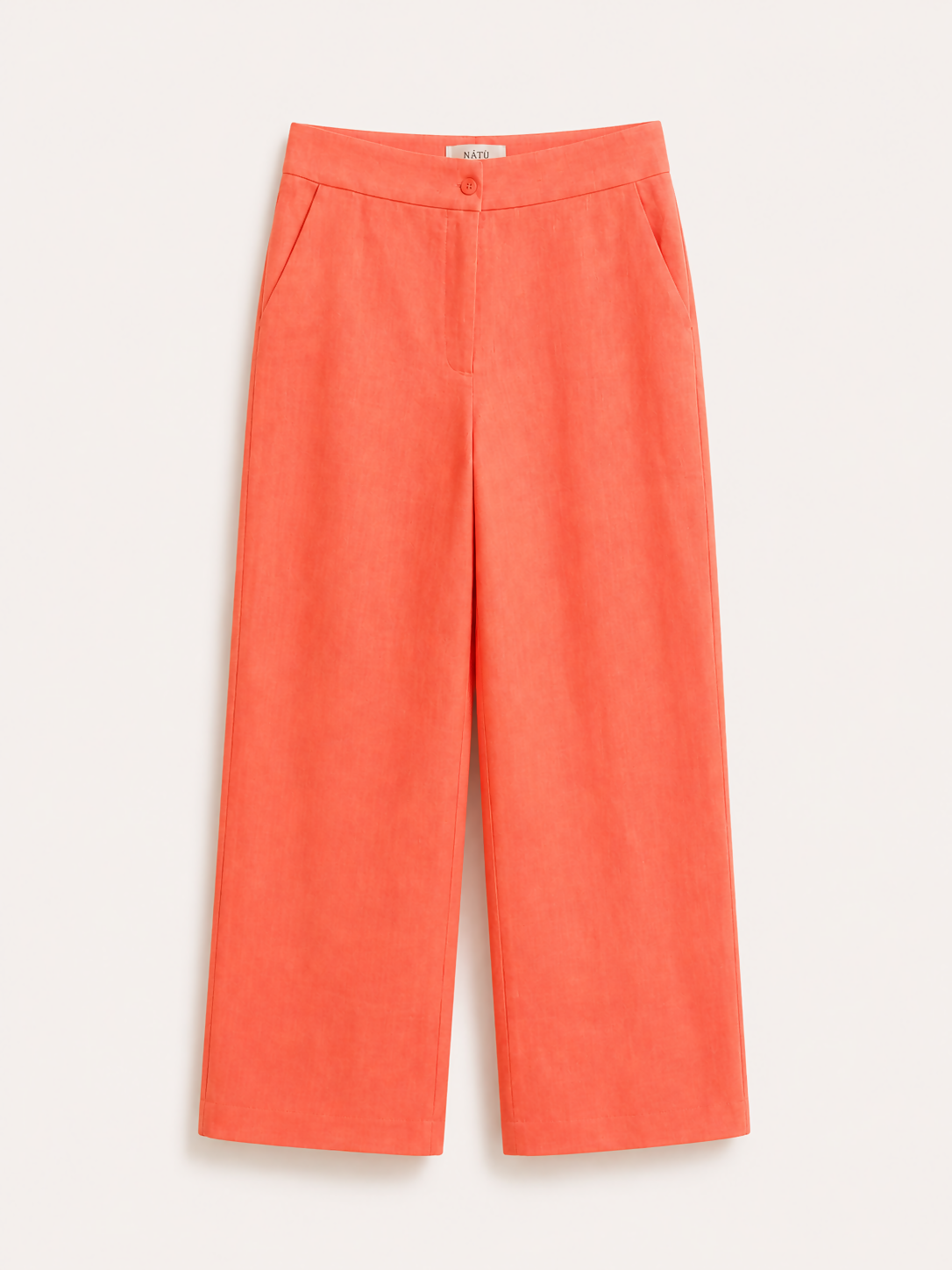 Calça de Linho c/ Bolso Lateral Coral