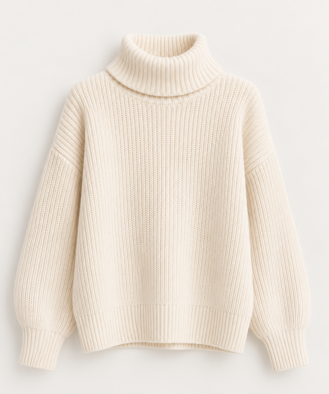 Tricot Off White Gola Alta - Miele
