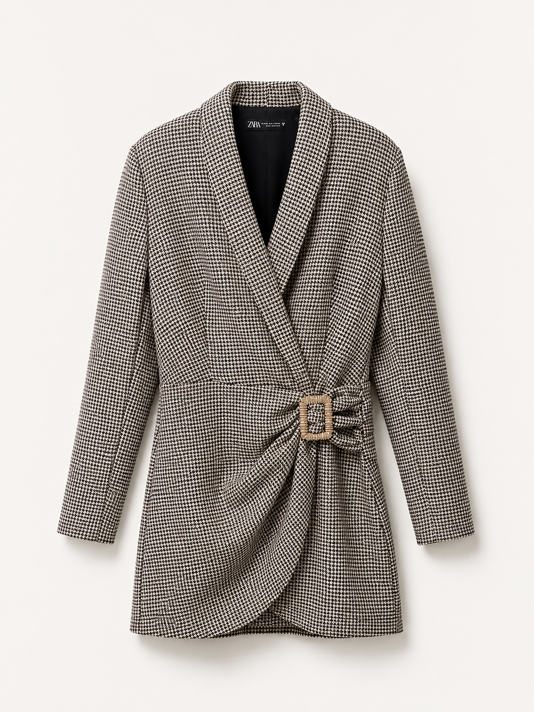 Vestido Pied-de-Poule-(36)- ZARA