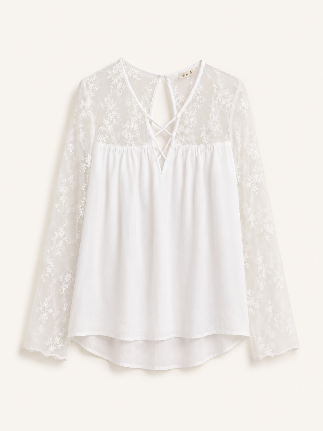 Bata Off White C/ Detalhes de Renda - HOLLISTER