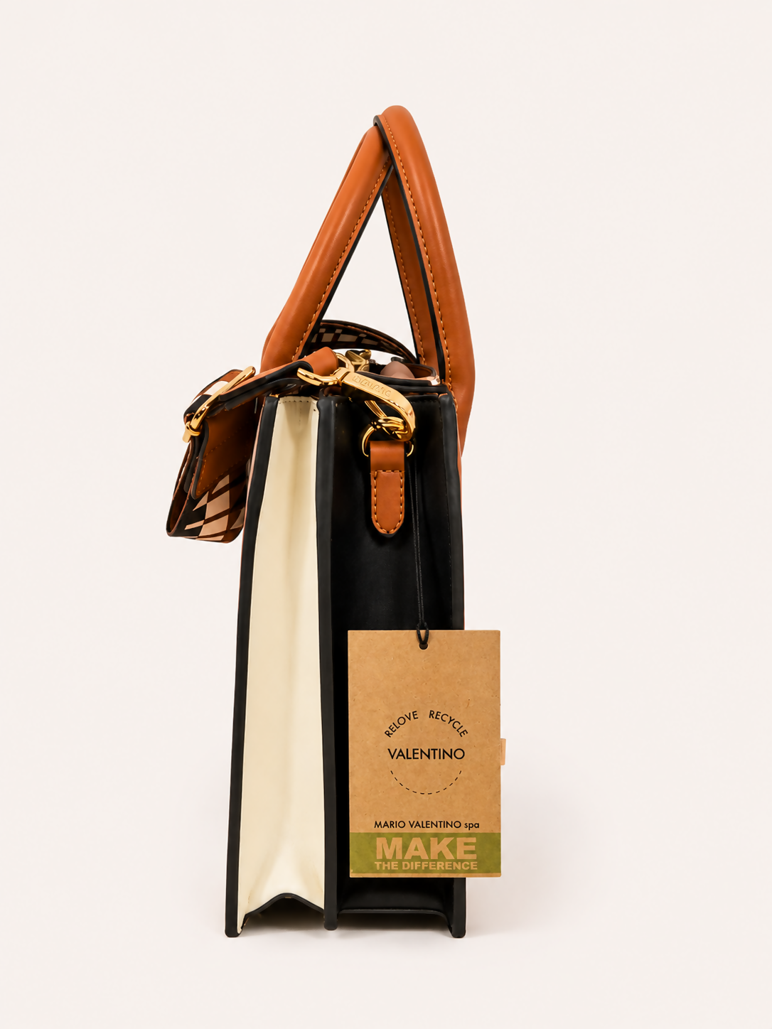 Bolsa Valentino Caramelo com Alça Estampada