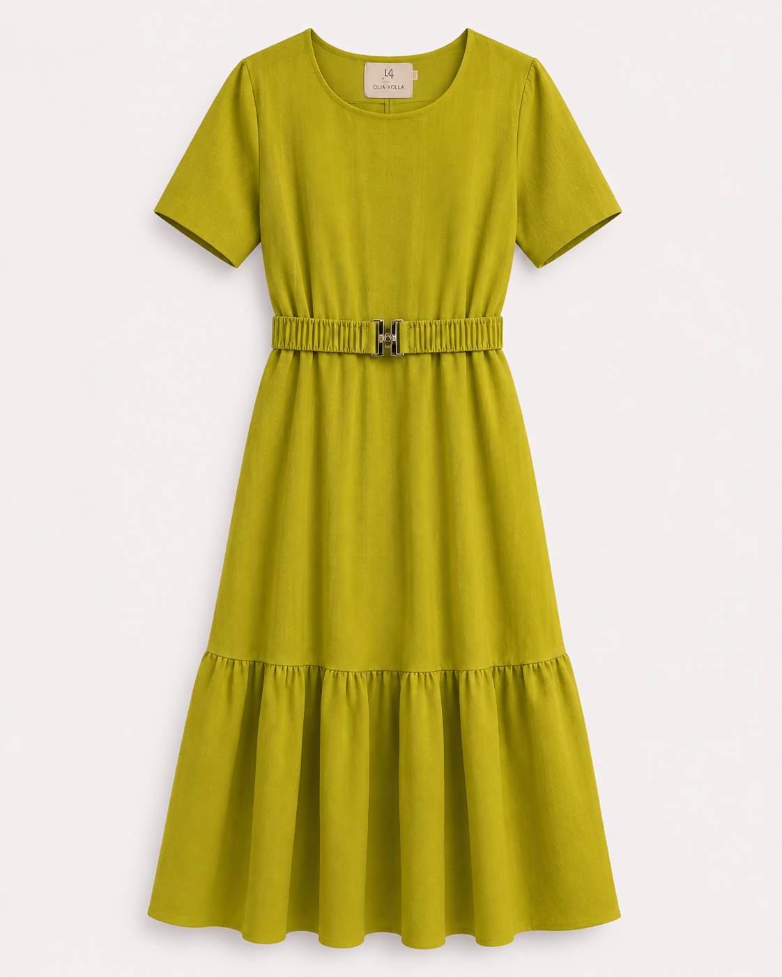 Vestido Verde C/ Textura e Cinto_1_G