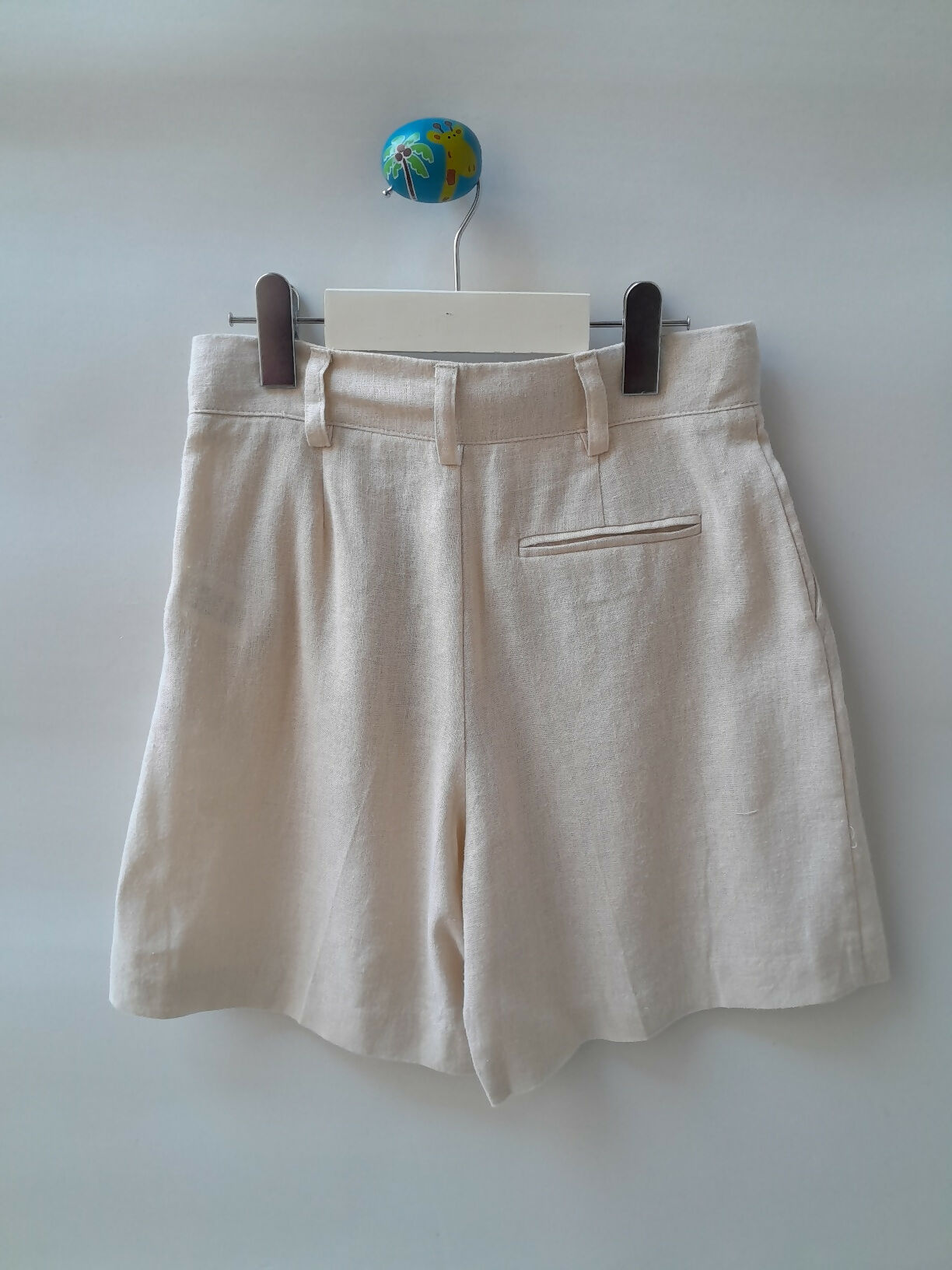 Short Infantil Zara Linho Bege Off White