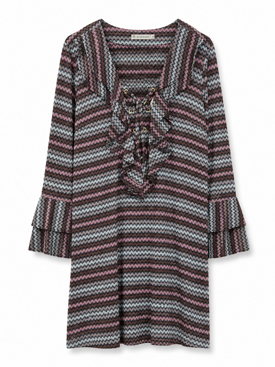 Vestido Listrado Marrom - LE LIS BLANC