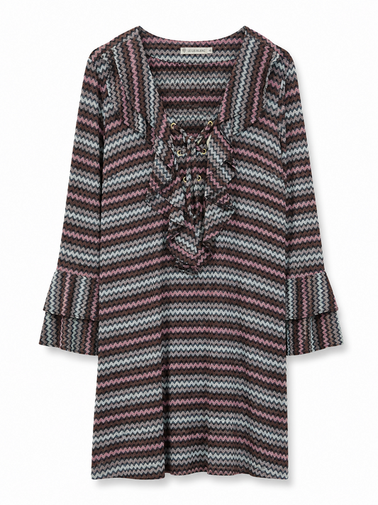 Vestido Listrado Marrom - LE LIS BLANC