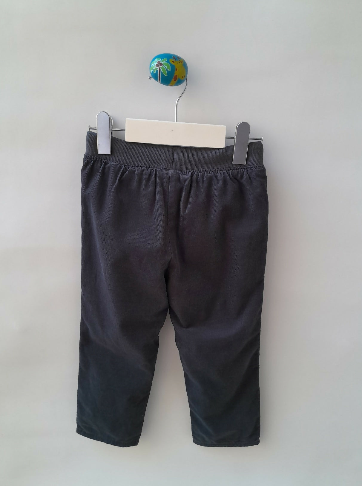 Calça H&M Veludo Cotelê Forrada Cinza Chumbo 12-18 Meses