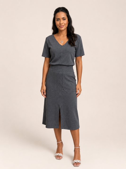 Conjunto Dupla Face Cinza e Azul
