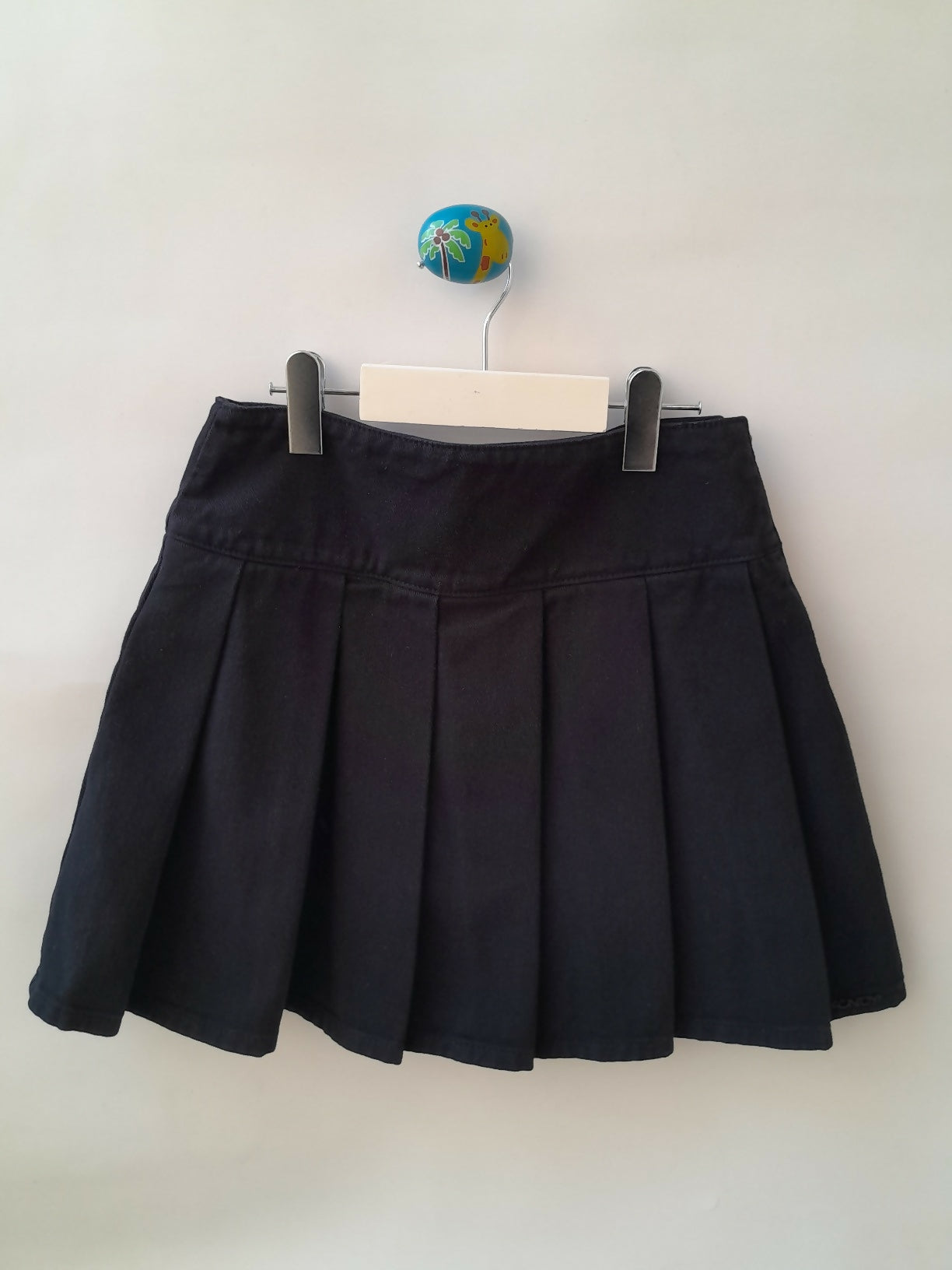 Saia Jeans Plissada Preta Dimy Candy Tam 12