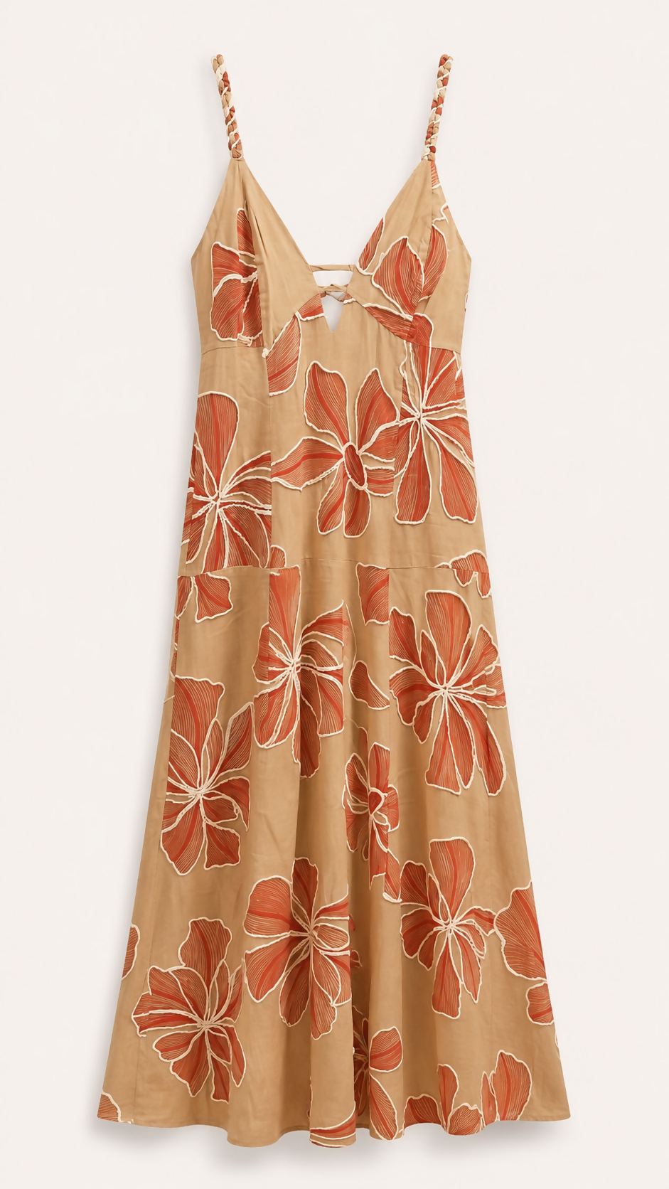 Vestido Midi Linho Bordado Tolima C/ ETIQUETA