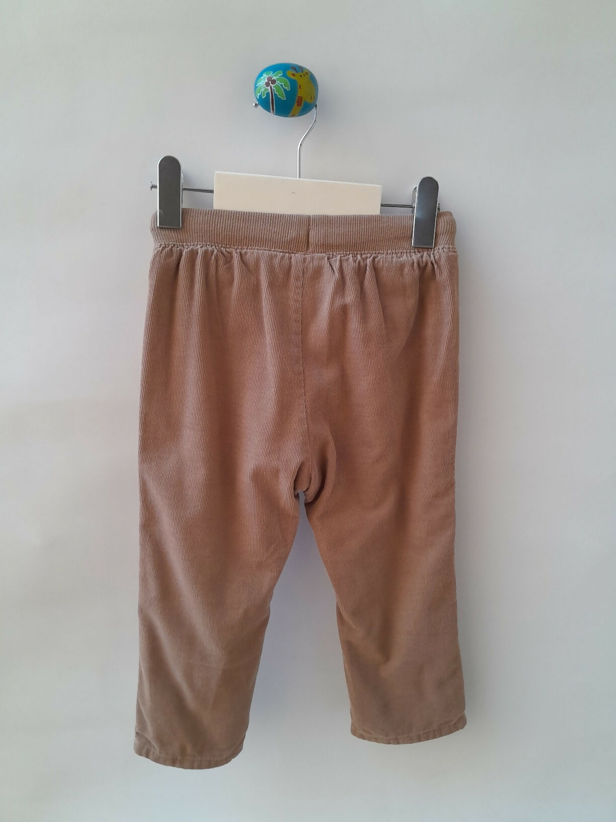 Calça H&M Veludo Cotelê Forrada Bege 12-18 Meses