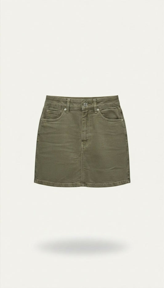 Mini Saia Jeans Cinza