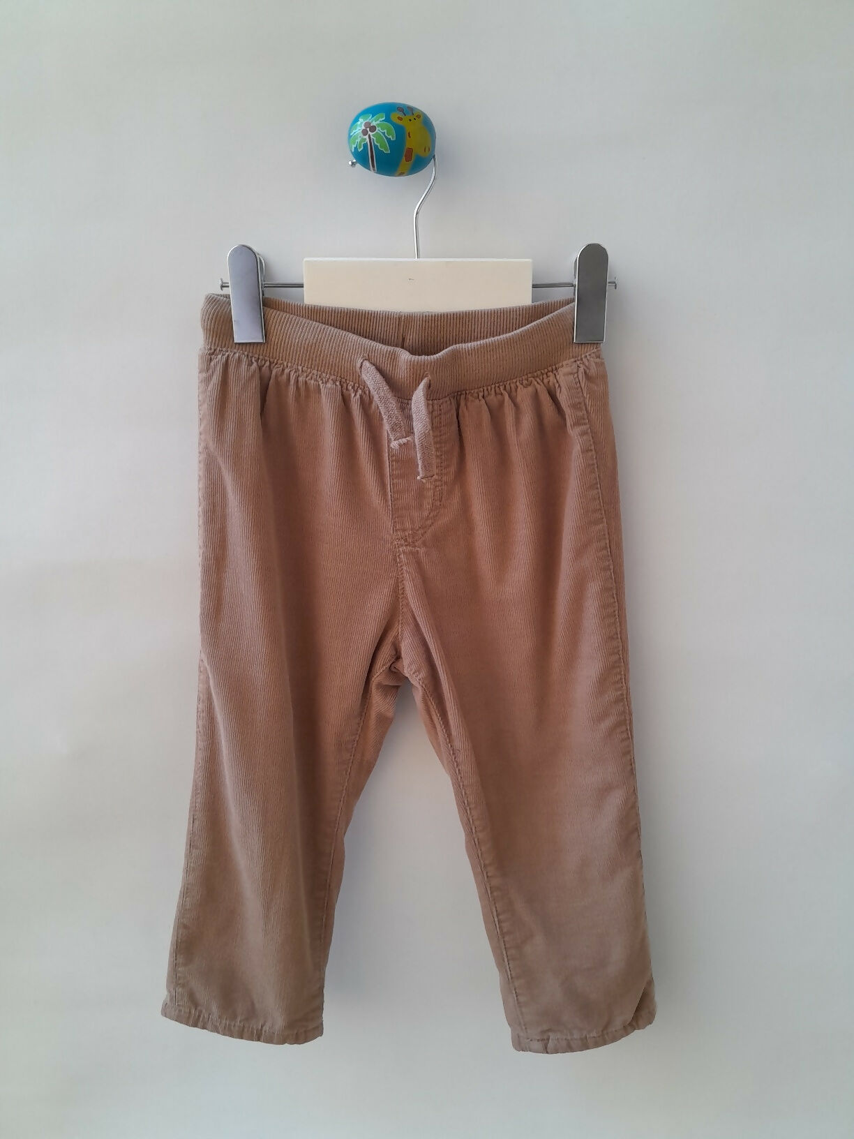 Calça H&M Veludo Cotelê Forrada Bege 12-18 Meses