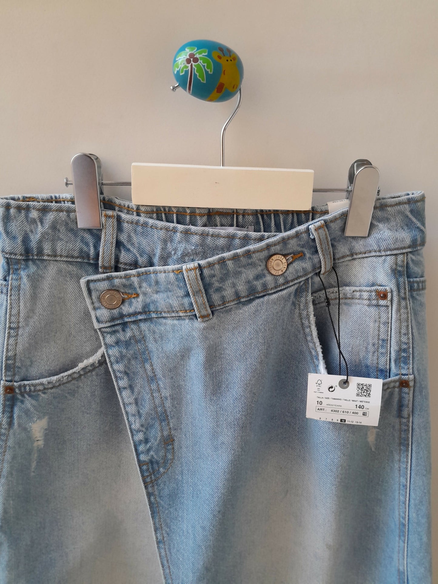 Saia Jeans Transpassada Zara Kids 10 Anos