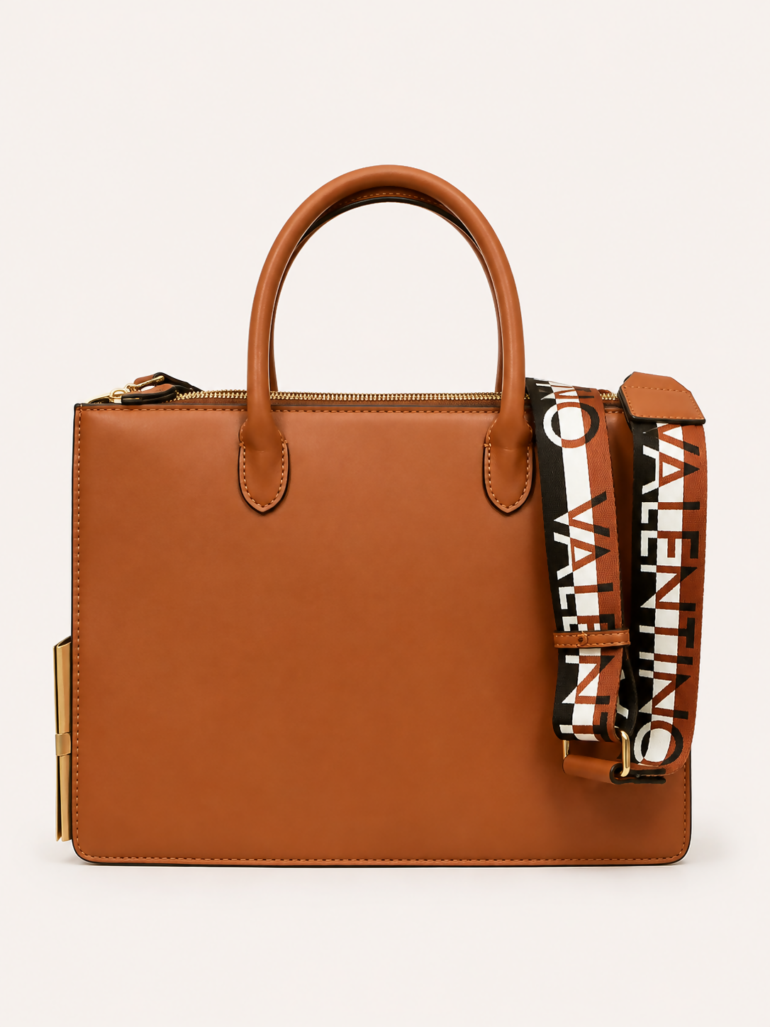 Bolsa Valentino Caramelo com Alça Estampada