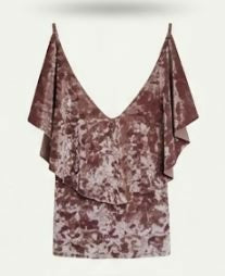 Blusa de Alça Veludo Molhado Rose - ZARA