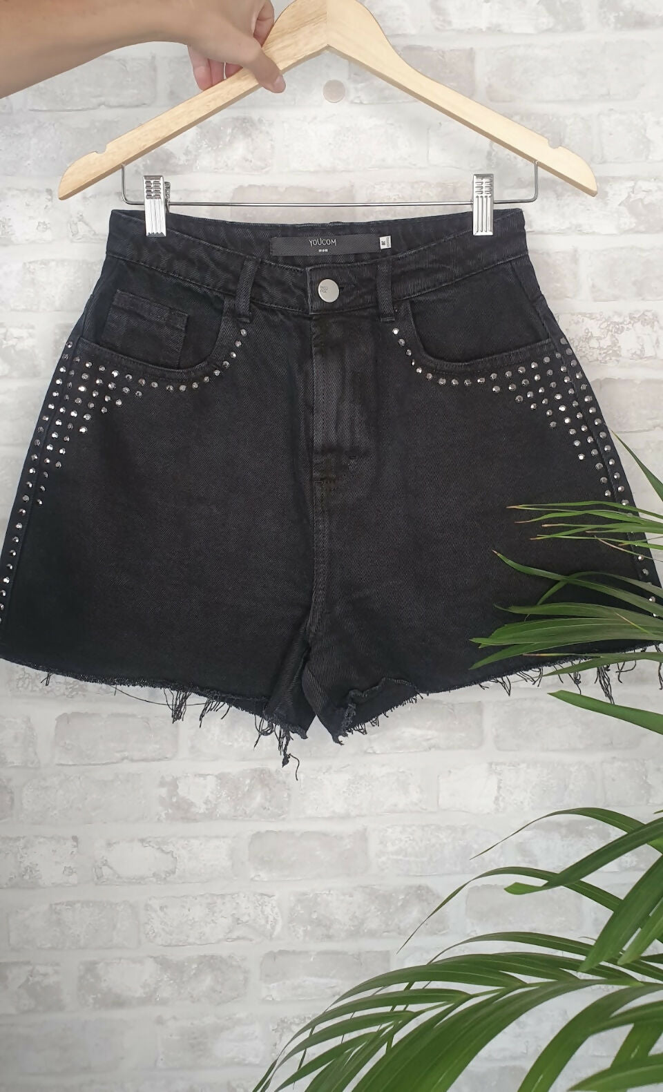 Shorts jeans preto