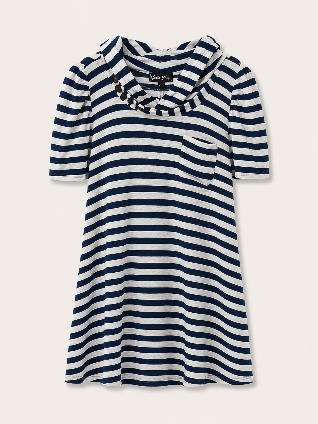 vestido plush listrado com capuz