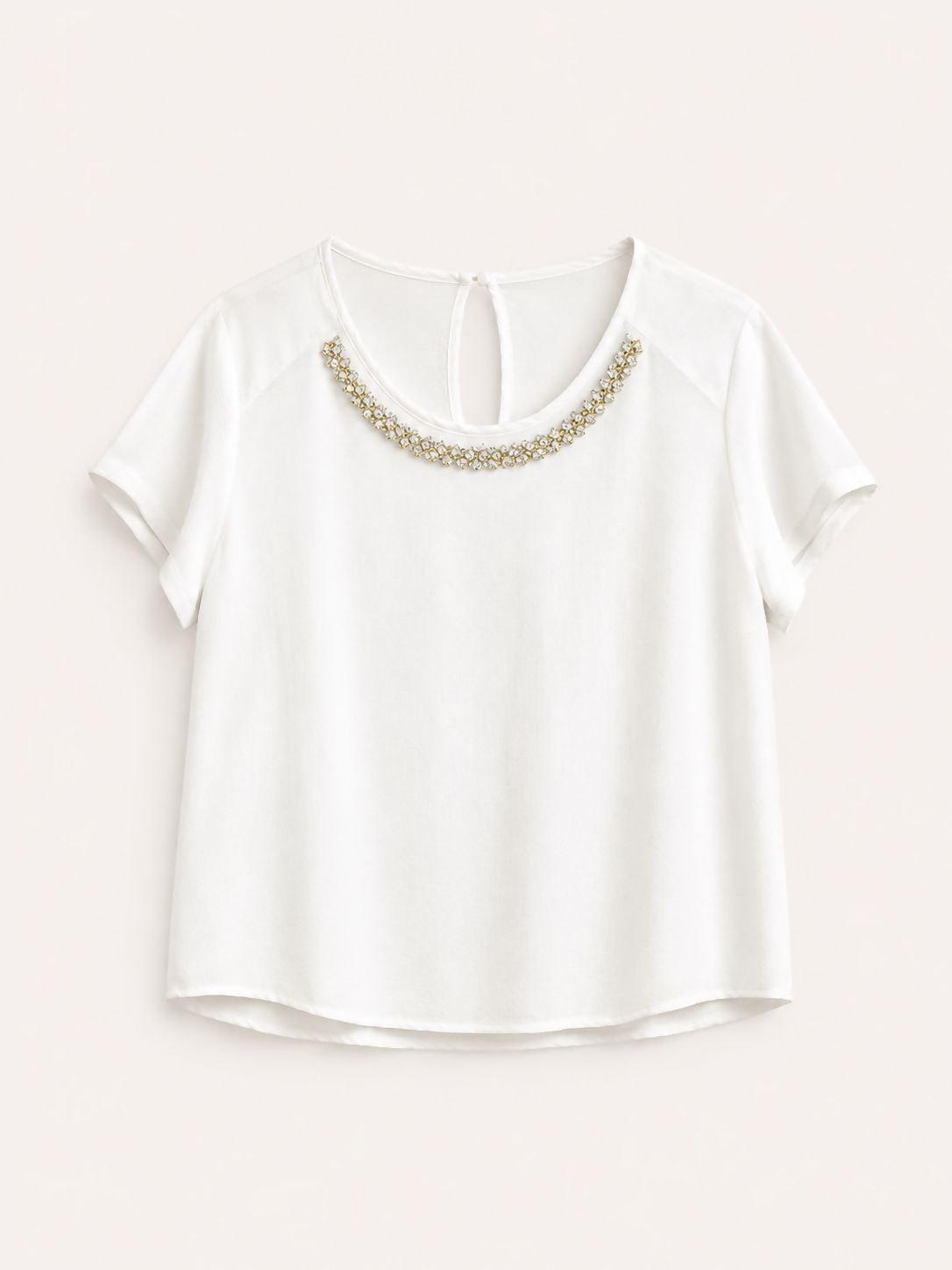 Blusa Branca C/ Detalhe na Gola