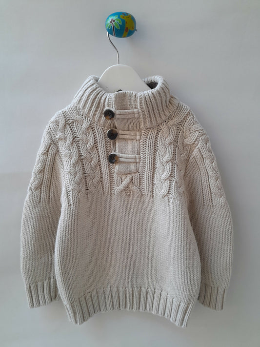 Suéter Infantil Baby Gap Tricot com Gola Alta - 2 Anos