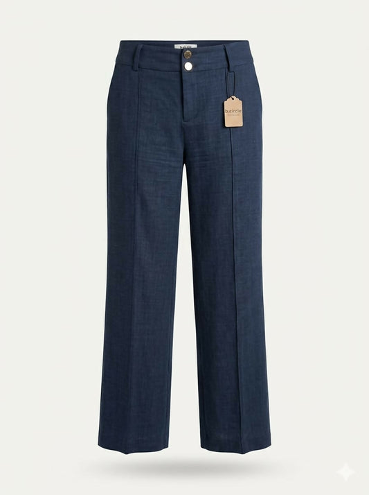 Calça de Linho Azul - ALL SIDE