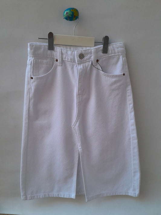 Saia Midi Branca Zara Kids 10 Anos 140 cm