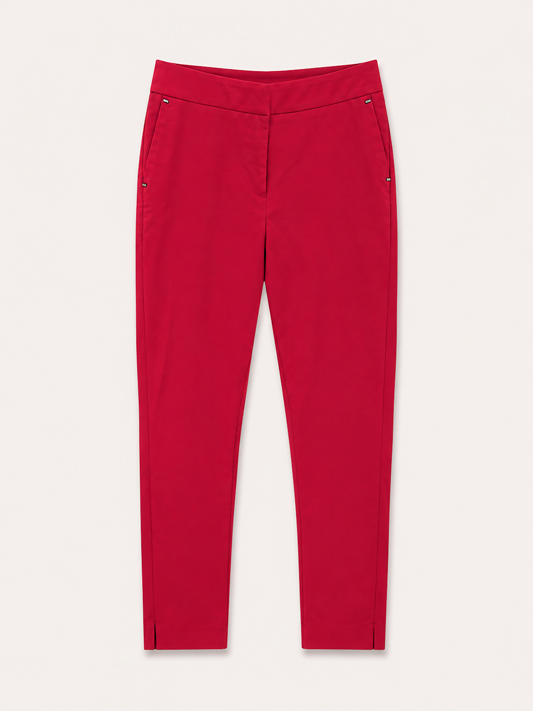 Calça em algodao na cor vermelho skini com elastico na cintura