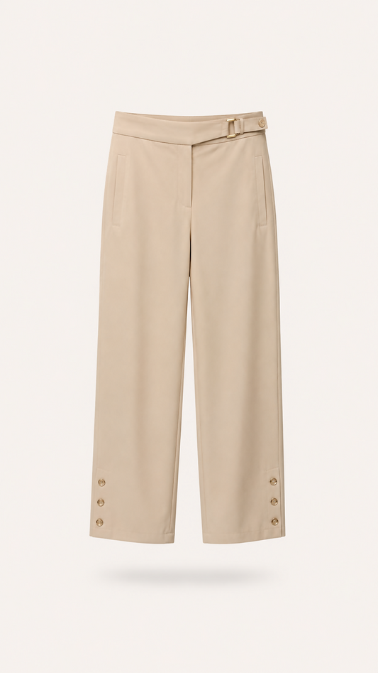 Calça Alfaiataria C/ Detalhe na Cintura e na Barra- C/ ETIQUETA