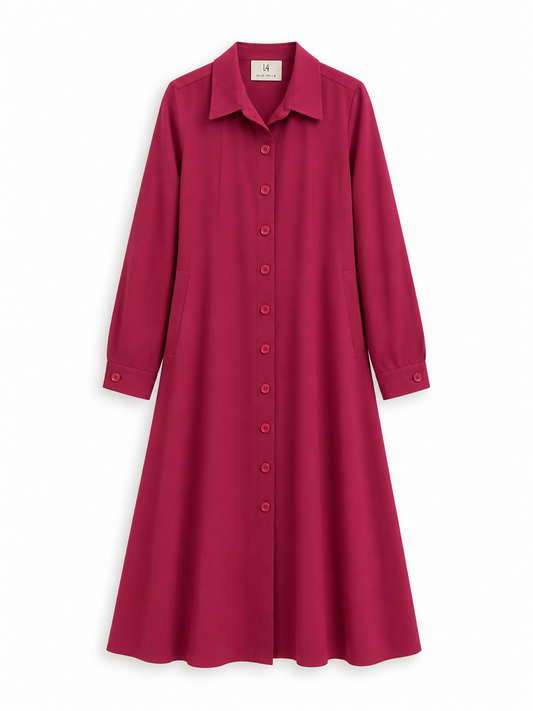 Vestido de Linho Longo Rosa