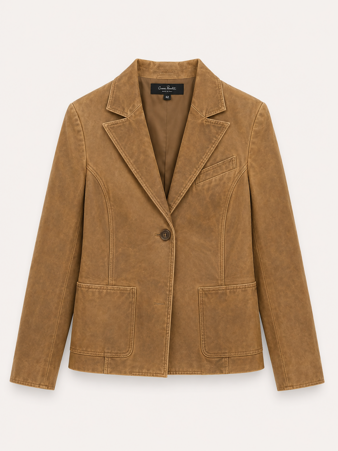 Blazer couro marrom