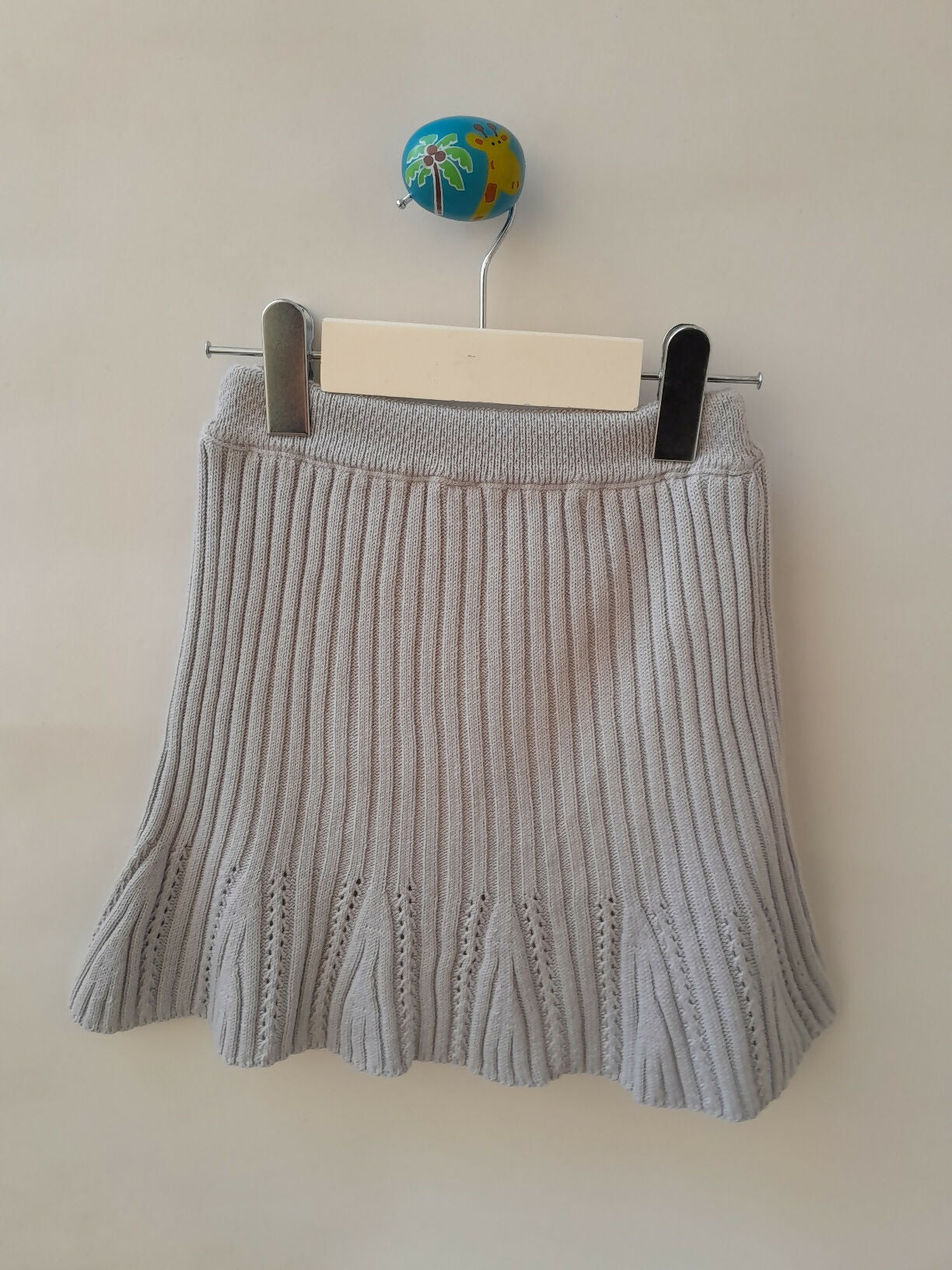 Saia Tricô Infantil Mini Lady Cinza claro com Short Interno Tam 4