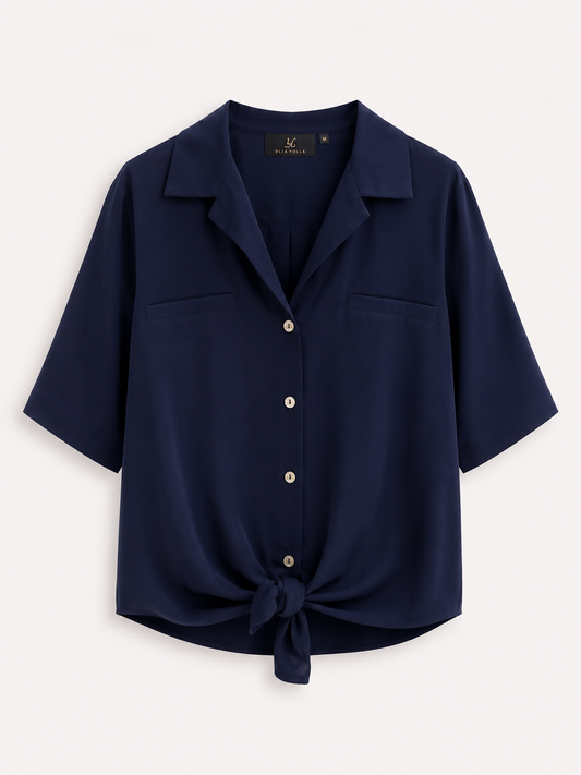 Camisa de Linho Lilian Lopes _ Azul
