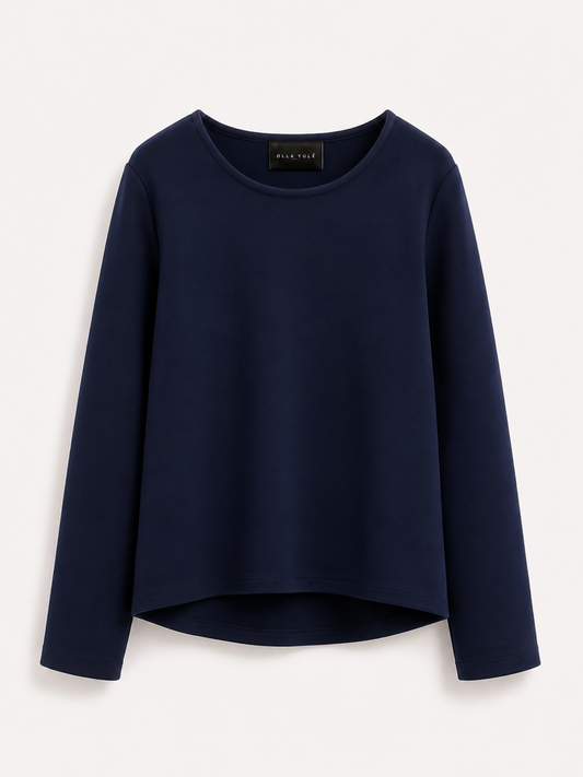 Blusa Manga Longa Fleece -AZUL