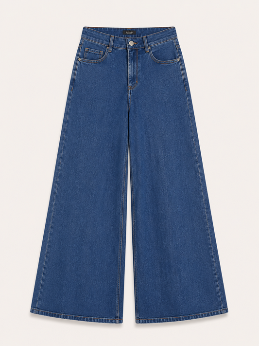 Calça Jeans Escura Pantalona