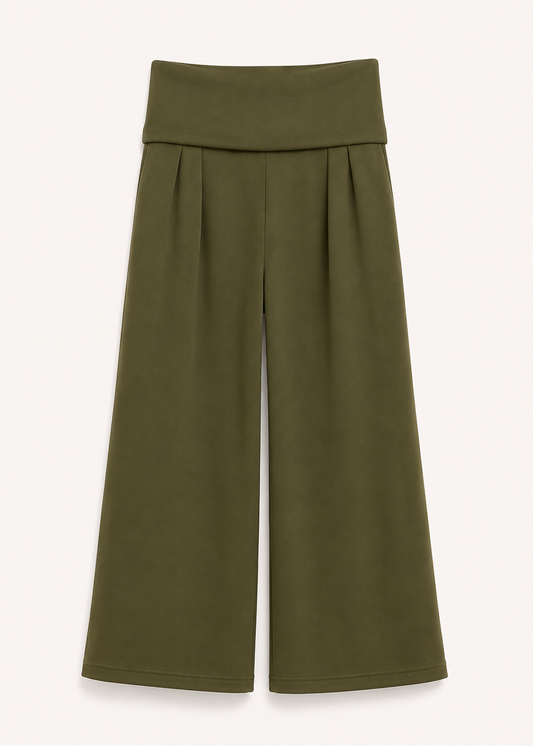 Calça Pantalona Fleece - VERDE.1