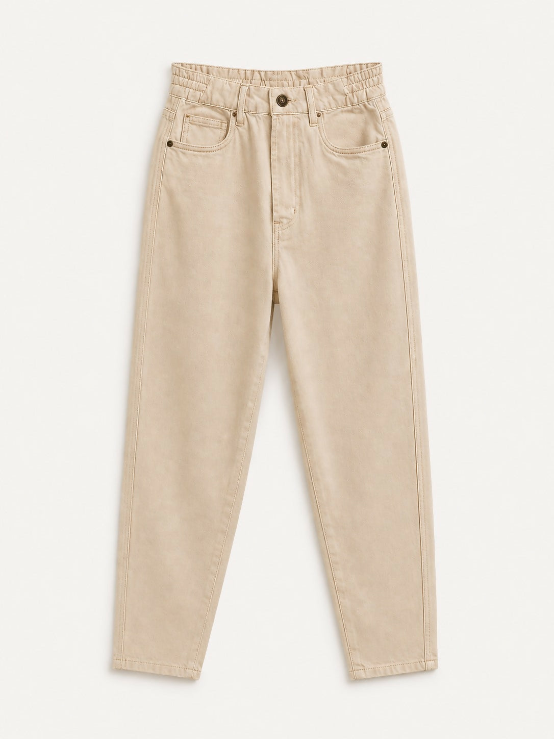 Calça de Sarja C/ Elastico na Cintura - Off White