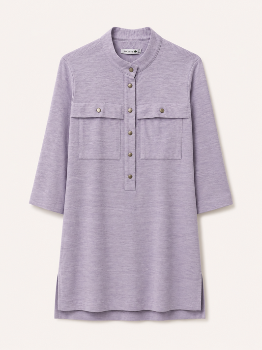 Vestido Cinza Botões Lacoste (40)
