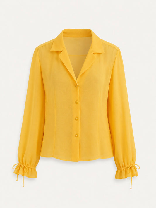 Camisa Amarelo C/ Detalhes nos Punhos