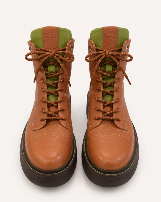 bota marrom e verde - AREZZO