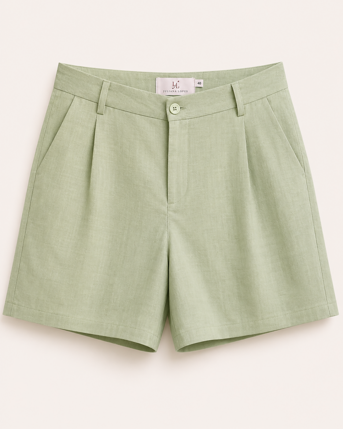Shorts de Linho Verde Menta