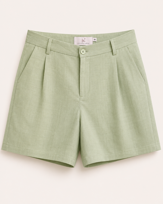 Shorts de Linho Verde Menta