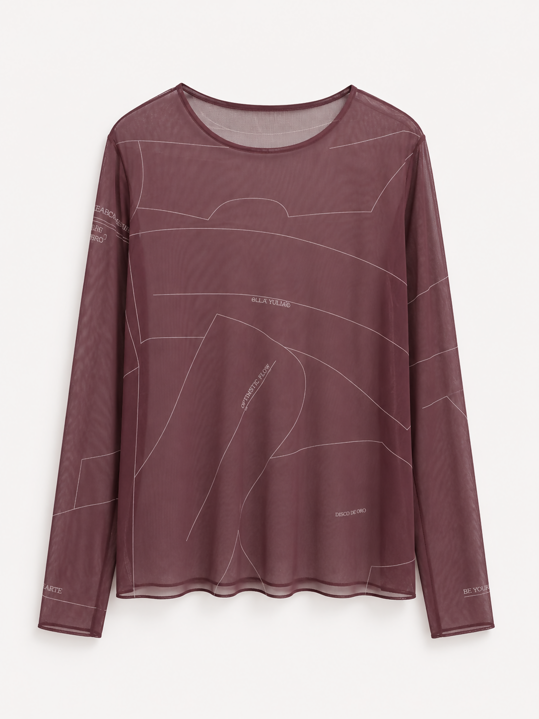 Blusa Manga Longa Tule Marrom