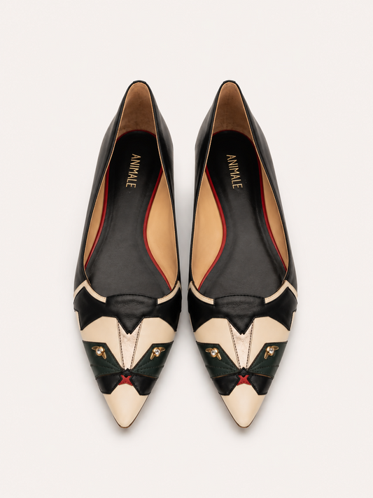 Sapatilha Animale Cat Eyes em Couro Bicolor