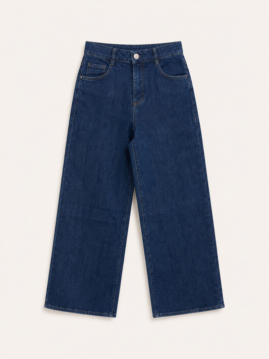 Calça Jeans Escuro Wide Leg
