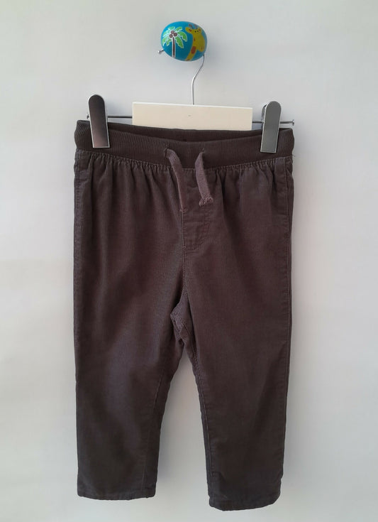 Calça H&M Veludo Cotelê Forrada Marrom 12-18 Meses