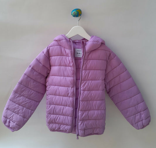 Jaqueta Puffer Infantil Lefties Lilás com Capuz - 5 a 6 Anos (118 cm)