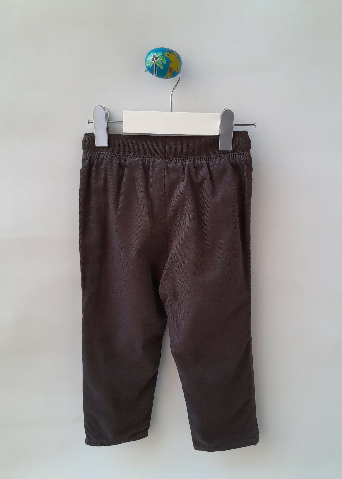 Calça H&M Veludo Cotelê Forrada Marrom 12-18 Meses