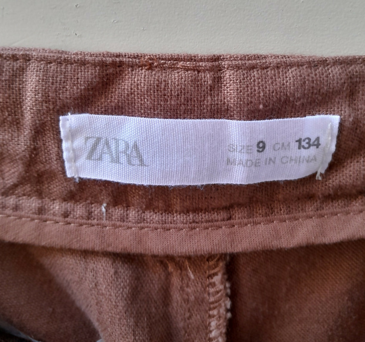 Short Infantil Zara Linho Terracota