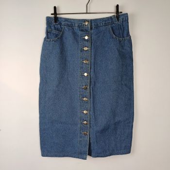 Saia Jeans Midi Botões