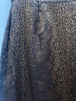 Tailleur marrom com textura animal print