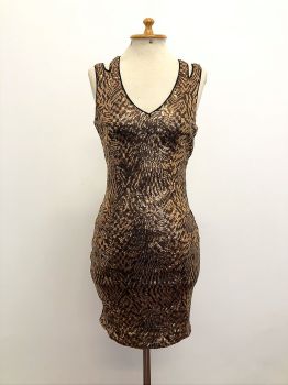 Vestido Curto Paetê Dourado BeBe